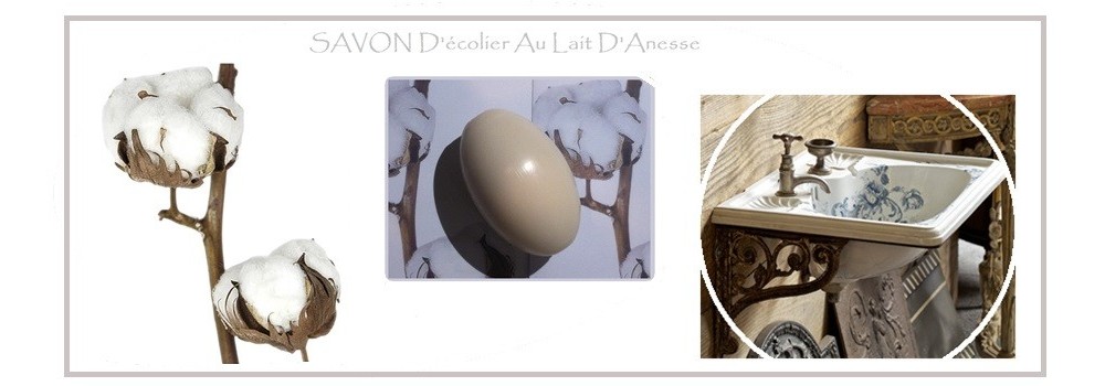 SAVON D'ECOLIER au LAIT D'ANESSE BIO - FLEUR de COTON  - 260grs -