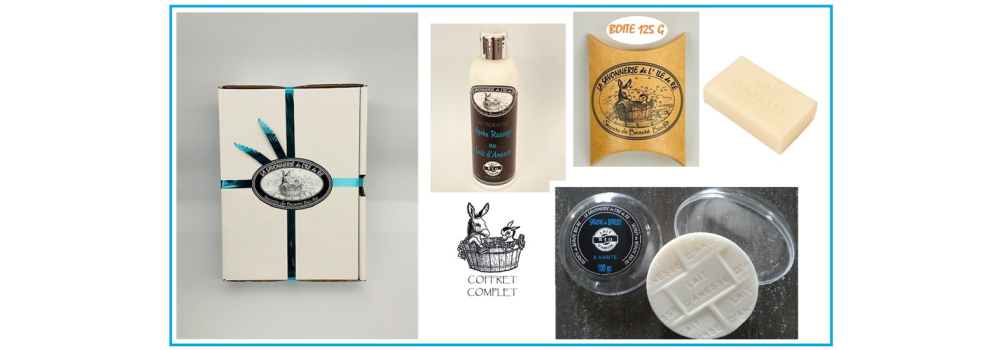 COFFRET pour HOMME, A.R + SAVON BARBE +SAVON NATURE au LAIT D'ANESSE + ETUI